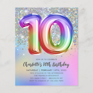 Budget Rainbow Parties scintillant Foil Balloon 10