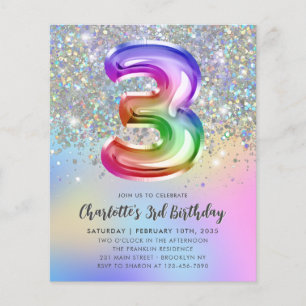 Budget Rainbow Parties scintillant Foil Balloon 3e