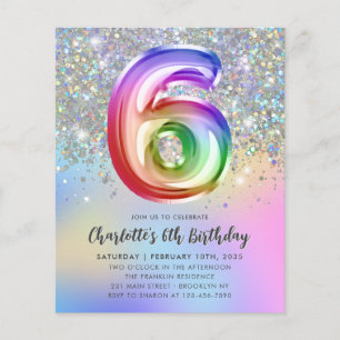 Budget Rainbow Parties scintillant Foil Balloon 6e