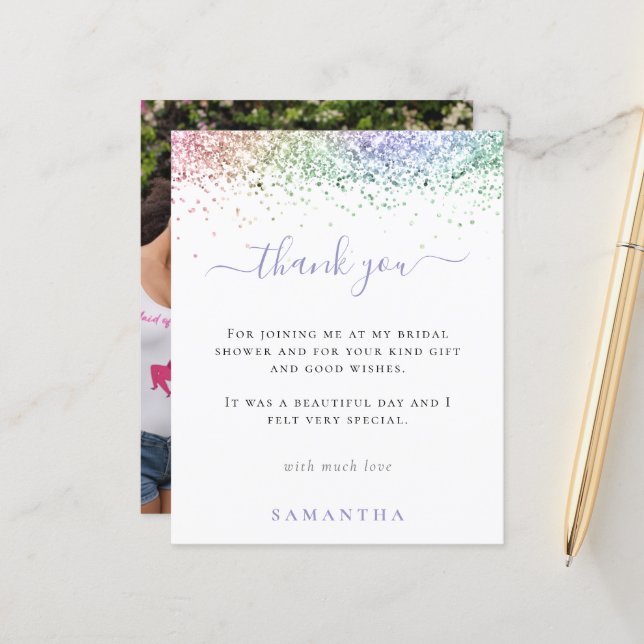 Budget Rainbow Parties scintillant photo Fête des  (Devant/Arrière en situation)