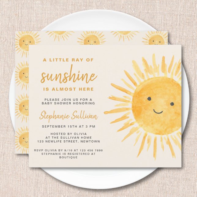 Budget Ray Of Sunshine Boho Baby shower Invitation (Créateur téléchargé)