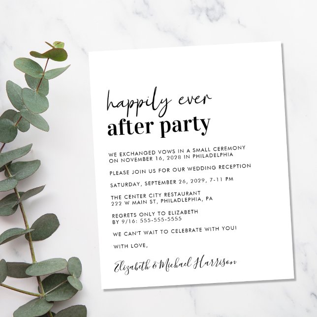 Budget Réception de mariage simple Invitation (An affordable invitation without compromising on design or quality)