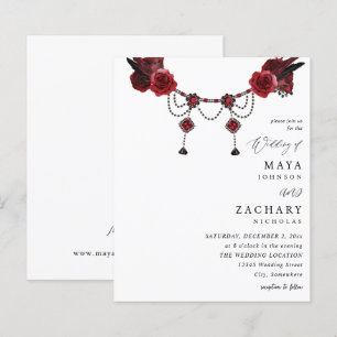 Budget Red Floral & Crystal Mariage