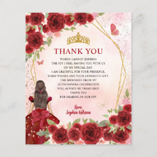 Budget Red Floral Princesse Quinceañera Merci