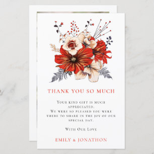 BUDGET Red Florals Mariage 3 photo Merci