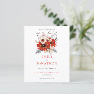 Budget Red Florals Mariage Enregistrer la date