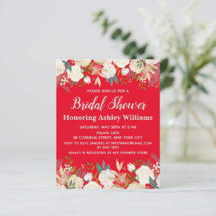 Budget Red Green Rose Invitation à la douche nupti