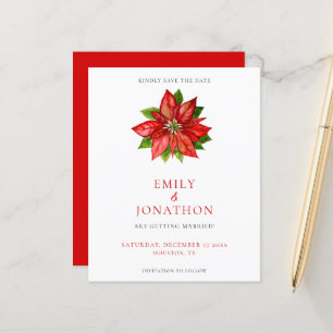 Budget Red Poinsettia Mariage Enregistrer La Date