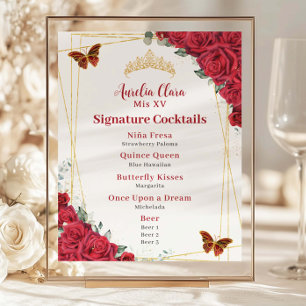 Budget Red Roses Quinceanera XV Barre d'anniversai