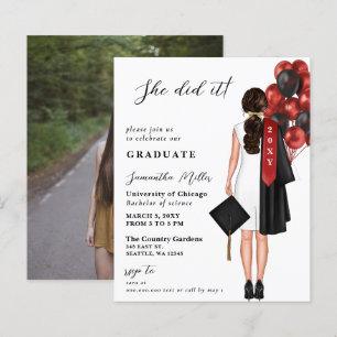 Budget Red Simple Photo Elle L'A Fait Graduation
