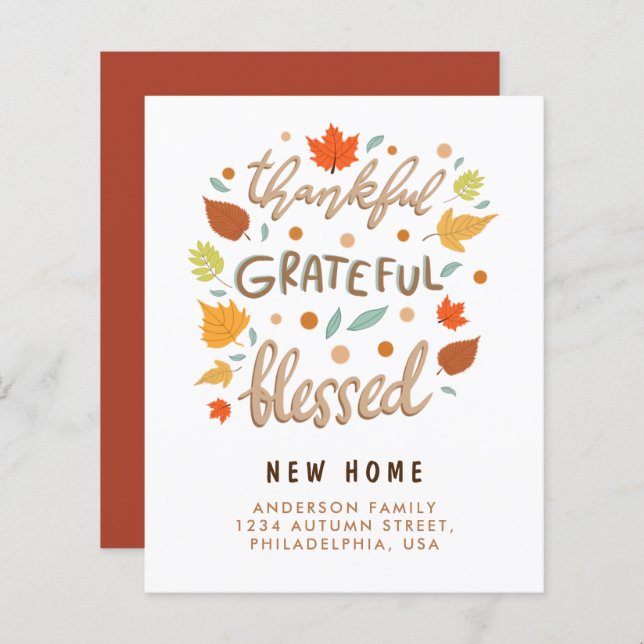 Budget Remerciements Gratuit Bienheureux Nouveau f (Devant / Derrière)