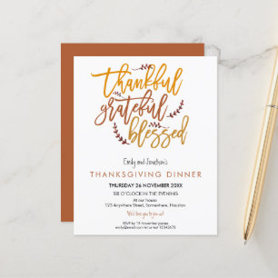 Budget Remerciements Gratuits Béni Thanksgiving