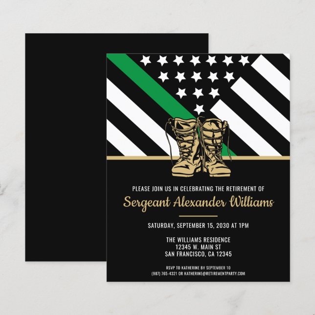 Budget Retraite militaire Invitation de l'Armée ve (Devant / Derrière)