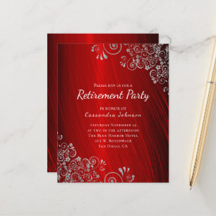 Budget Retraite Party Ruby Red Invitation