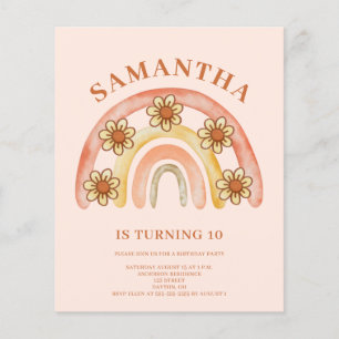 Budget Retro Boho Arc-en-ciel 10e anniversaire Inv