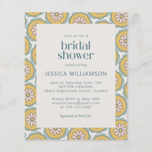 Budget Retro Boho Floral Pastel Fête des mariées