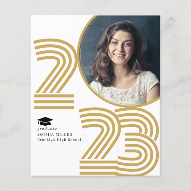Budget Retro Classe Année Photo Graduation Card (Devant)