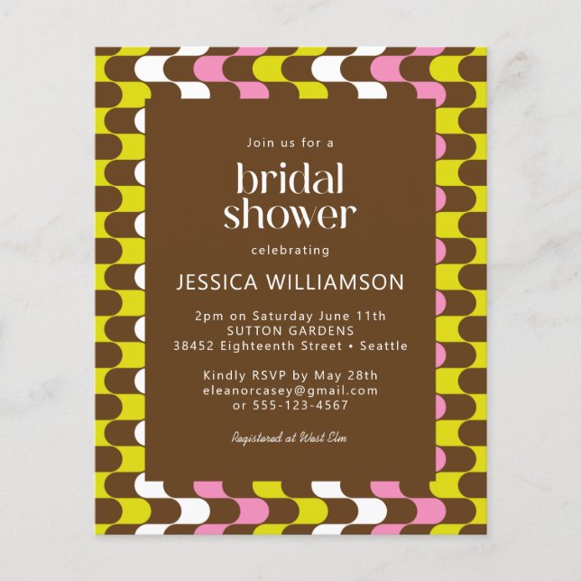 Budget Retro Super Lime rose Fête des mariées Brow (Devant)