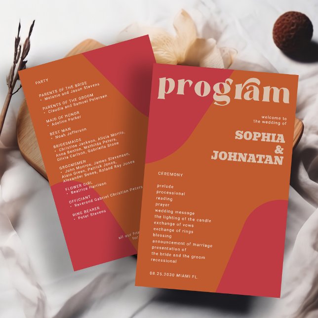 Budget retro wedding program template (Créateur téléchargé)