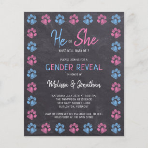 Budget Révélez le genre Empreintes de pattes Rose