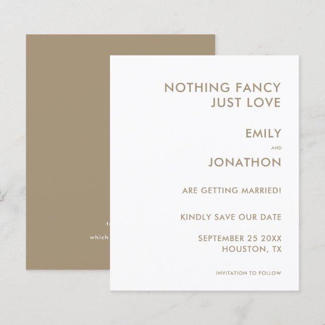 Budget Rien de fantaisie Juste aimer QR Gold Date  (Devant / Derrière)