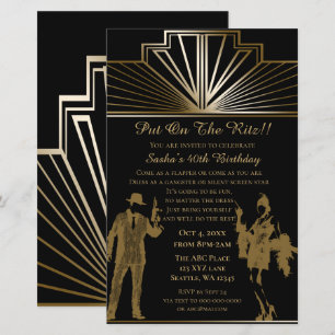 Budget Roaring 20 flapper girl gangster Invitation