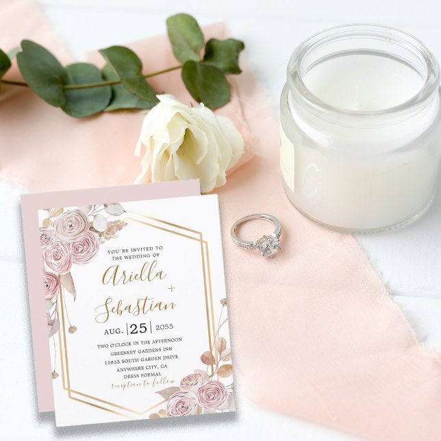 Budget Romantique Floral, Roses Rose Or (Créateur téléchargé)