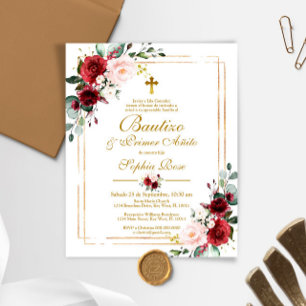 Budget Rosas para Bautizo & Primer Añito Invitatio