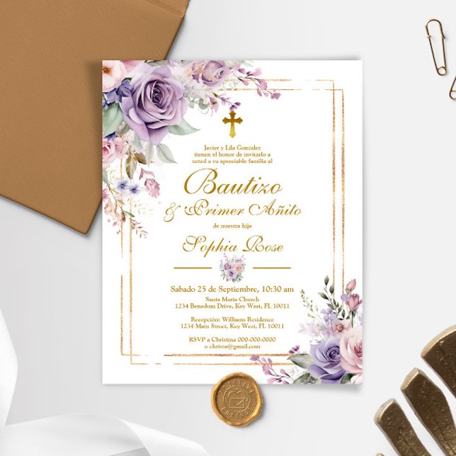 Budget Rosas para Bautizo & Primer Añito Invitatio (Créateur téléchargé)