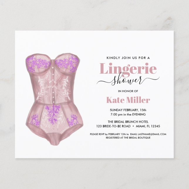 BUDGET rose blanc Bustier Lingerie Fête des mariée (Devant)