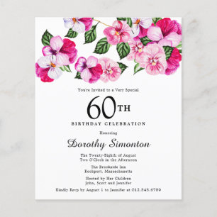 Budget rose blanc floral 60e anniversaire Invitati