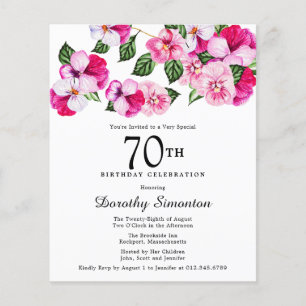 Budget rose blanc floral 70e anniversaire Invitati