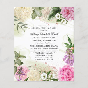 Budget Rose Blanc Violet Floral Invitation