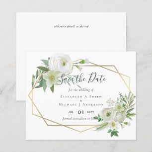 BUDGET Rose blanche verte Mariage or