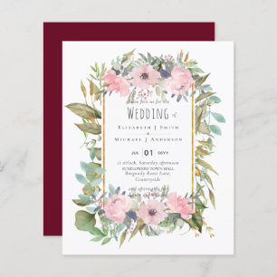 BUDGET Rose Blush Floral Sage Mariage