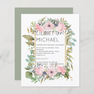 BUDGET Rose Blush Floral Sage Mariage