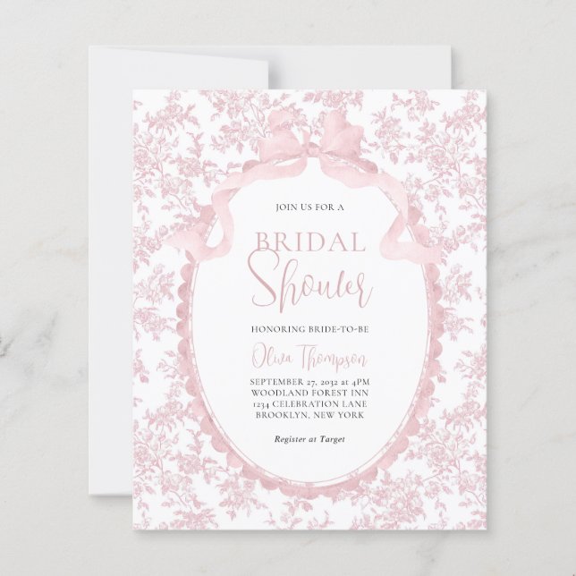 BUDGET Rose Botanique Vintage Ruban Mariage (Devant)