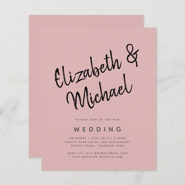 BUDGET Rose clair Dusté rose Mariage monochrome (Devant / Derrière)