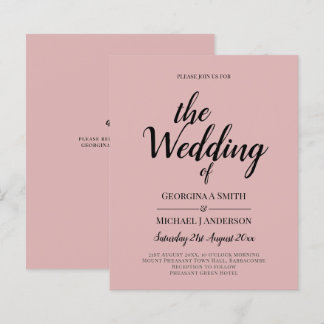 BUDGET Rose clair Dusté rose Mariage monochrome