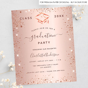 Budget rose de la remise de diplômes d'or blush 20