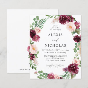 Budget rose et Bourgogne Floral 7 Mariage