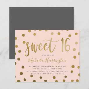 Budget Rose et Or Confettis Douce 16e Anniversaire