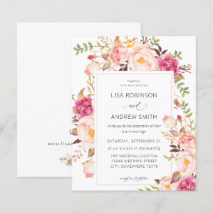 Budget Rose Fleurie Teintée Florale Mariage V3