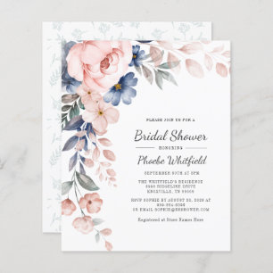 Budget Rose Floral moderne nuptiale Invitation