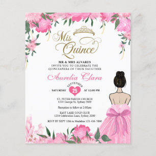 BUDGET Rose Floral Princesse Mis Quince Quinceañer