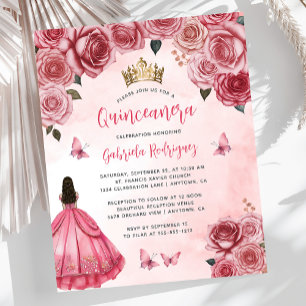 Budget Rose Florale Aquarelle Roses Quinceañera