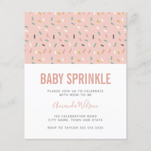 Budget Rose Girl Baby Sprinkle Motif Invitation
