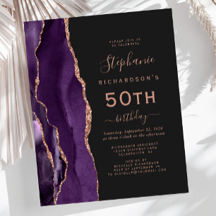 Budget Rose Gold Agate Violet Fête des 50 ans
