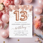 Budget Rose Gold Ballons Invitation 13e anniversai<br><div class="desc">Budget Treizième (13e) Anniversaire Fête Rose - Ballons d'or Rose et Confetti Invitation fête d'anniversaire. C'est l'invitation d'anniversaire parfaite pour une fête d'anniversaire Rose moderne or et rose vif Parties scintillant Fille étincelante fête d'anniversaire. Veuillez contacter le concepteur pour les articles customisés correspondants.</div>