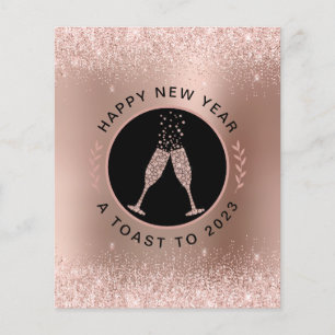Budget Rose Gold Champagne Toast Carte Nouvel An